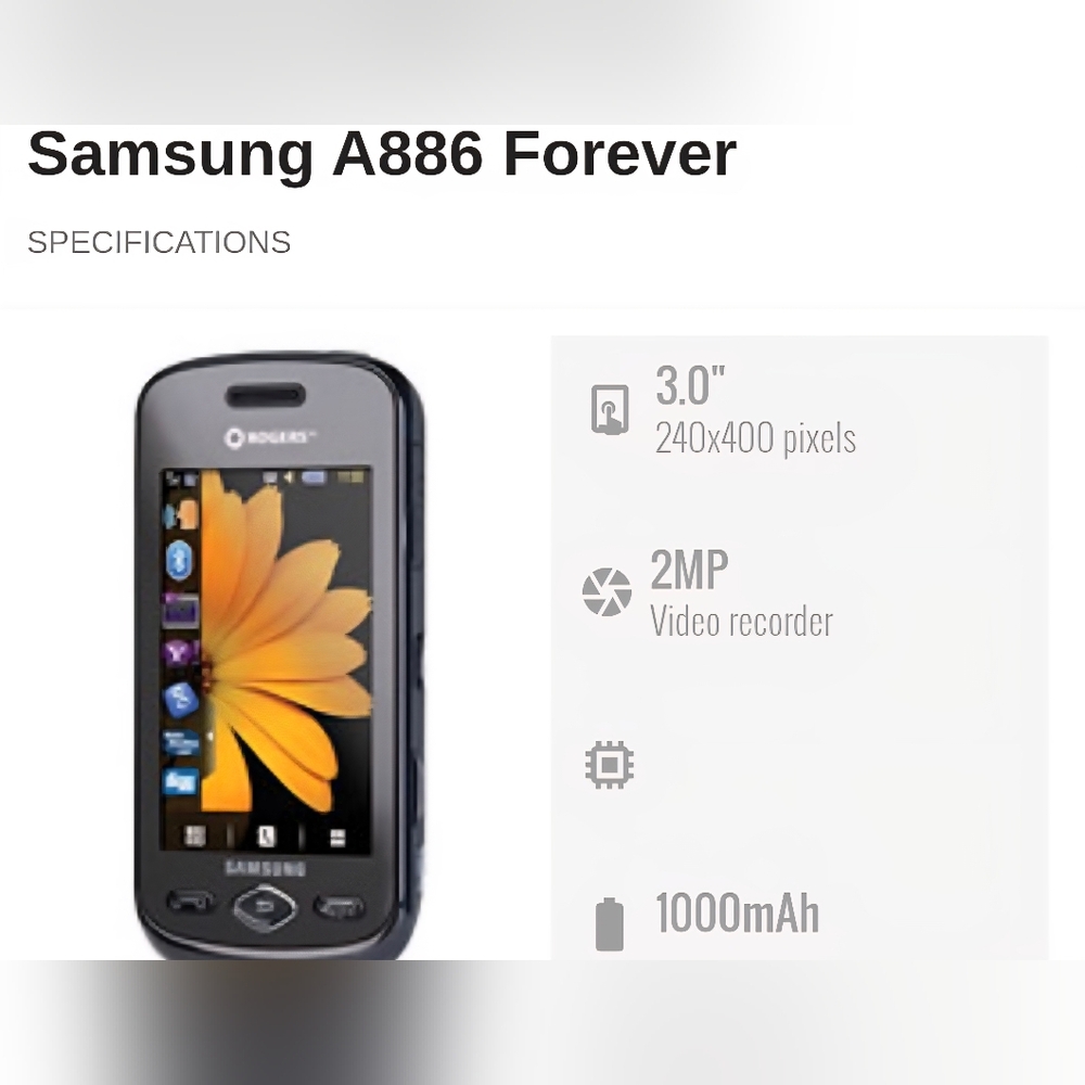 Samsung A886 Forever (NOT WORKING READ AD)